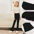 thumbnail image 5 of CPNG Kid Girls Plus Size Soft Flared Leggings High Waist Pants Bootcut Leggings Tall & Long Bootleg Pants Tummy Control Bell-Bottoms Basic Tight Ankle Leggings, 5 of 5