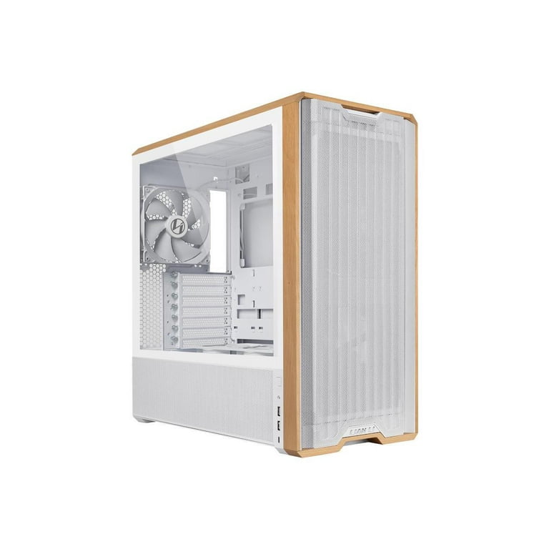 Lian-Li CS LAN217W mid-tower Steel/4mm TG/Wood White - Walmart.com