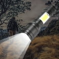 thumbnail image 3 of Linterna portátil T6 + COB LED con zoom telescópico, 3 modos, linterna para acampar al aire libre, 3 of 8