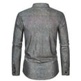 thumbnail image 4 of Snakeskin Stamping Men's Long Sleeve Shirt Stylish Glossy Stagewear Banquet Fashion Formal Casual Elegant Comfortable Slim Fit Mens Casual Crew Neck Basic Tees, 4 of 7