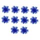 thumbnail image 3 of 10x Adornos de arreglo floral de Pascua navideña de 14,5 cm con flores brillantes para Azul profundo, 3 of 9