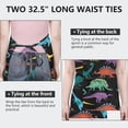 thumbnail image 6 of Colorful Dinosaurs Galaxy Pattern Apron-Garden Aprons for Women with Pockets-Cotton Linen Waterproof Kitchen Cooking Gardening Aprons Adjustable for Kitchen,Cooking,BBQ and Salon 33x27 Inch, 6 of 7