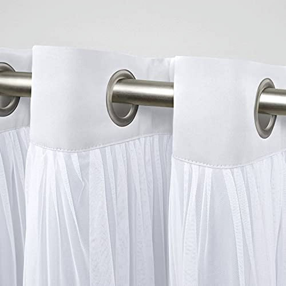 Exclusive Home Catarina Layered Room Darkening Blackout and Sheer Grommet Top Patio Curtain Panel, 100"x84", Winter