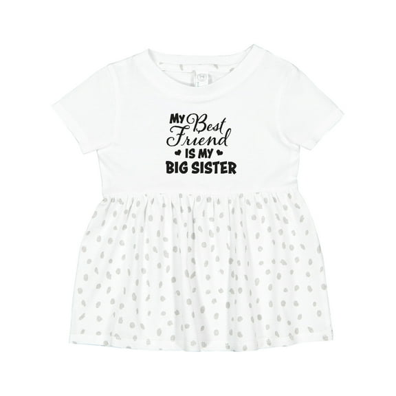 Inktastic My Best Friend is My Big Sister with Hearts Girls Baby Dress
