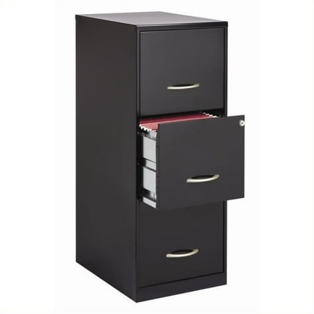 Pemberly Row 3 Drawer Letter File Cabinet In Black Walmart Com