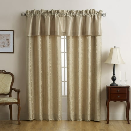 - Marquis by Waterford Isabella Floral Jacquard 50x84 Curtain Window Panels, Set of Two