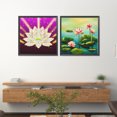 thumbnail image 2 of 2 piezas 5D DIY taladro redondo completo diamante pintura flor de loto Kit decoración del hogar FLhrweasw Nuevo, 2 of 9