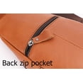 thumbnail image 2 of BULLCAPTAIN Bolso Cruzado de Cuero Genuino para Hombre, Mochila Retro de Pecho y Hombro con Puerto de Carga USB y Agujero para Auriculares (Marrón Amarillento), 2 of 7