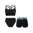 thumbnail image 2 of vastwit Girls 3 Piece Bathing Suit Summer Seaside Beachwear Rash Guard Swimsuit Bikini Tankini Set Black 8, 2 of 6