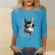 thumbnail image 1 of Xuyuer Ladies' Easter Print Round Neck Three Quarter Sleeve 3/4 Sleeve T-shirt Loose Tops Casual Loose Fit Crewneck T Shirts Tunic Tops, 1 of 5