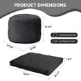thumbnail image 2 of 5 ft Convertible Bean Bag Chair for Adults & Kids - 2‑in‑1 Lounger & Bed with Washable Cover, High-Density Foam, Flannel Fabric - Black, 2 of 6