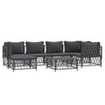 thumbnail image 3 of vidaXL 7 Piece Patio Lounge Set with Cushions Anthracite Steel, 3 of 9