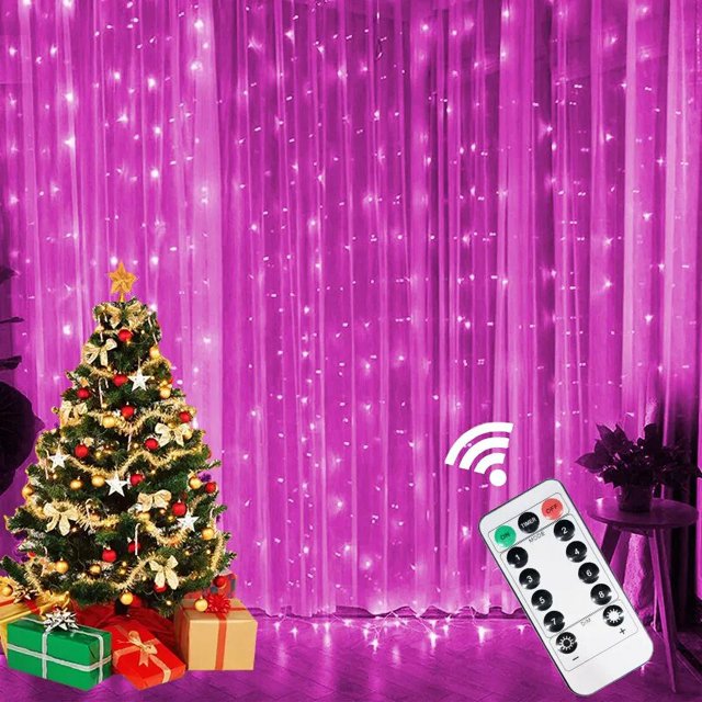 Guirnalda de luces LED para decoración del hogar, lámpara de cortina de 6x3M, 8 modos, USB, Control remoto, hadas, boda, Navidad, dormitorio