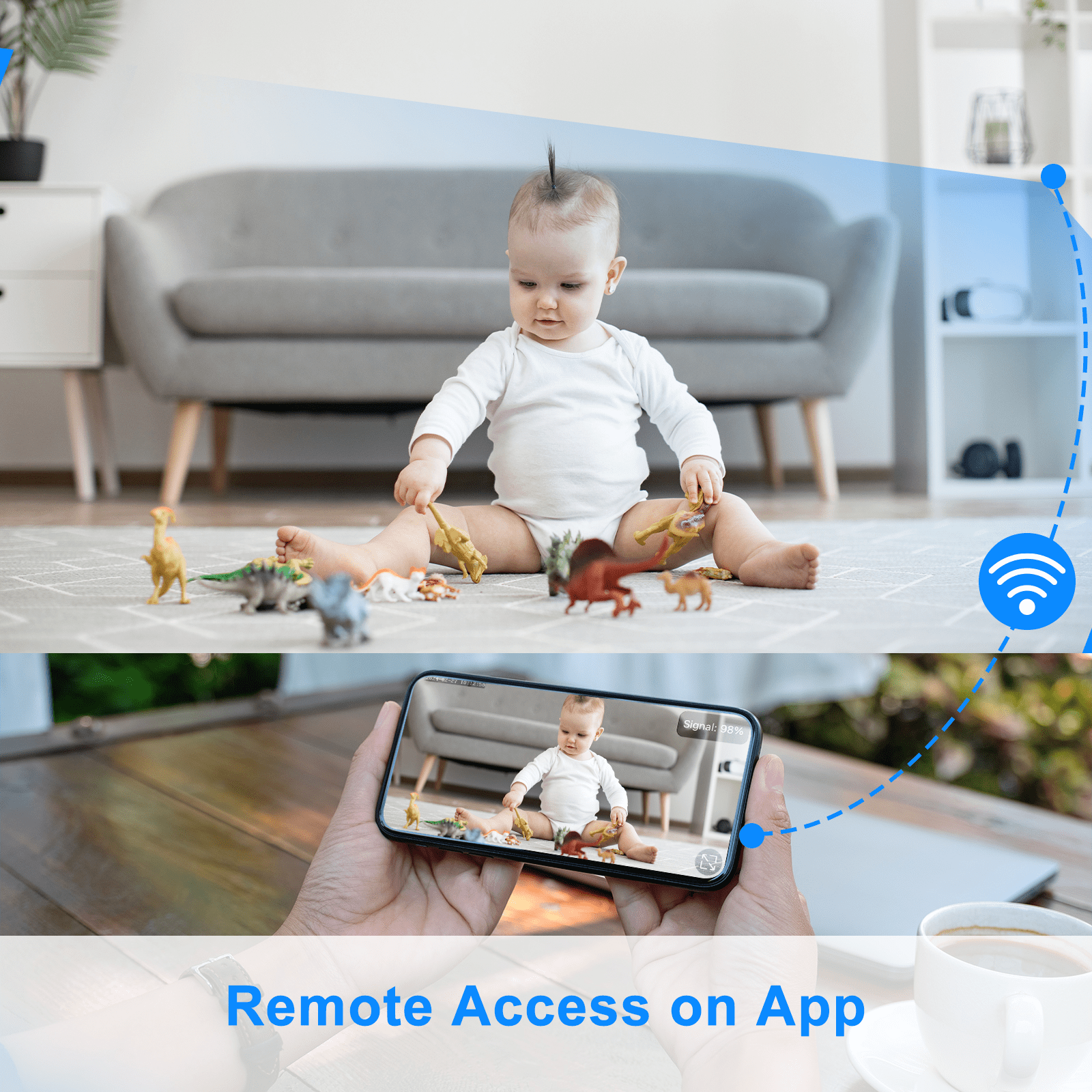 4K WiFi Camera Clock 5G Indoor Security Nanny Cam for Baby Monitor, Dog with Motion Detection, Night Vision