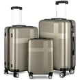 thumbnail image 2 of 3 Piece Luggage Set with TSA Lock,  Lightweight Cross Stripe Suitcase Hardshell Luggage Set with Hooks And 360 Degree Spinner Wheels (20in/24in/28in), 2 of 9