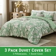 thumbnail image 3 of Gogreen 100% Cotton 3 Pieces Luxury Twin Duvet Cover Floral, Soft & Breathable Twin Bedding Sets, Pattern Twin Comfy Duvet Cover, with Zipper Closure, 3 of 10