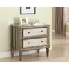 Powell 2 Drawer Mirrored Accent Chest in Antique Silver