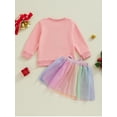 thumbnail image 6 of Toddler Kids Girls 2Pcs Thanksgiving Outfits 18 24 Motnhs 2T 3T 4t 5T 6T Long Sleeve Turkey Embroidery Sweatshirt + Tulle Skirt Set Baby Clothes, 6 of 9