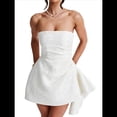thumbnail image 3 of Vestido de Fiesta de Satén Bordado con Escote en V y Corte en A. L, 3 of 8
