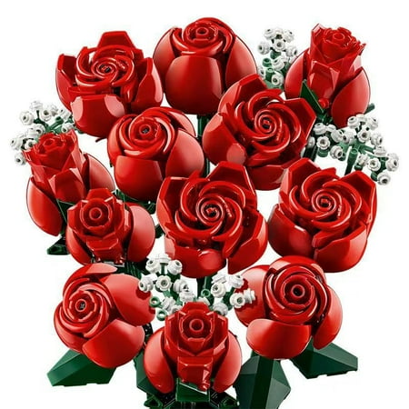 Gypsophila Rose Flower Building Blocks Gift For Adults Kids Christmas Birthday