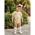 thumbnail image 3 of BemeyourBBs Newborn Baby Girl Duck Outfit Infant Baby Girl Summer Clothes Bubble Romper Cute 3D Crochet Duck Flower Embroidery Short Sleeve Bodysuit Playsuit and Headband Set, 3 of 7