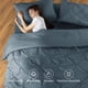 thumbnail image 2 of SONORO KATE Juego de Edredón Tamaño Queen, Juegos de Cama de 7 Piezas para Todas las Estaciones, Cama en una Bolsa con Edredón Plisado - Sábana Plana y Sábana Ajustable - Fundas de Almohada y Fundas, Azul Marino, 2 of 6