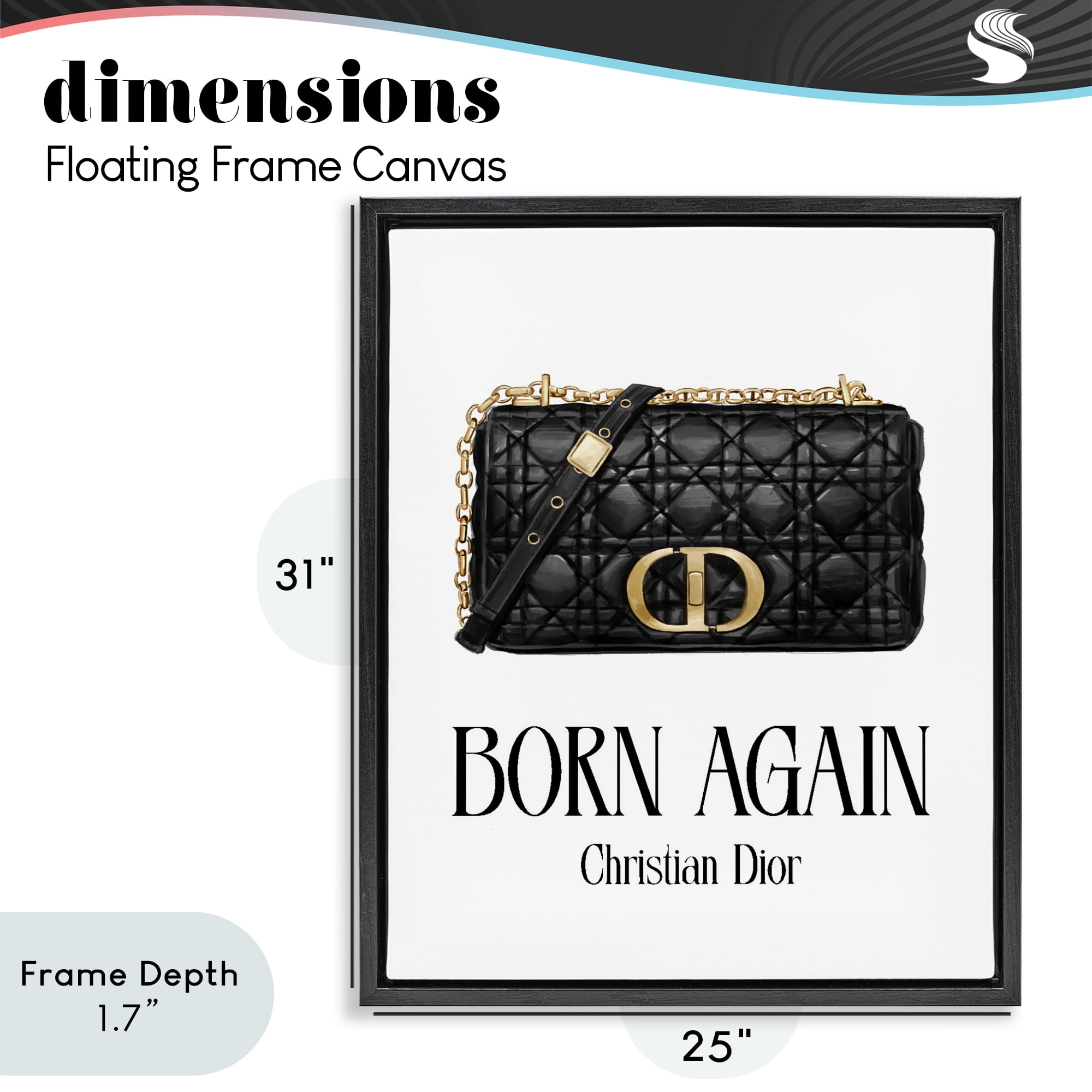 Stupell Industries Born Again Christian Bag Black Framed Floater Canvas Wall Art, design by Ziwei Li