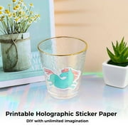 36 Sheets Holographic Sticker Paper, Holographic Vinyl Laminate Film, Self-Adhesive Waterproof Overlay Glossy Glitter Laminate Sheets, A4 Size 8.25 x 11.7 Inch