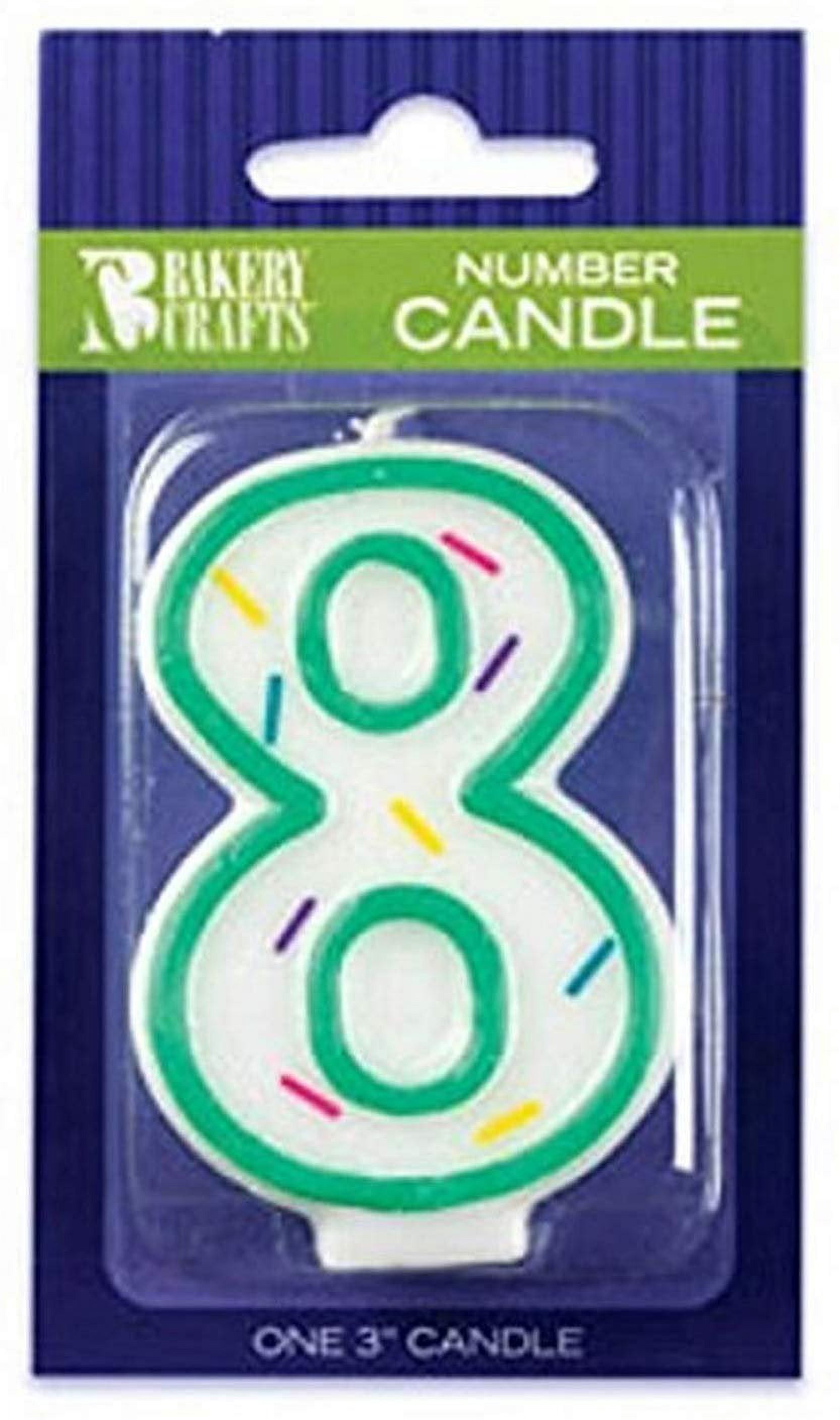 Oasis Supply Sprinkle Birthday Candles, 3-Inch, Number-8
