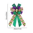 thumbnail image 2 of Large Mardi Gras Glitter Bow Decoration, 20x11" Purple Green Gold Carnival Wreath Bow for Front Door, Wall & Party Decor, 2 of 5