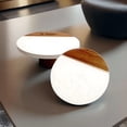 thumbnail image 5 of Toytexx Marble and Wood Cake Stand, 9.75 Inch Round Dessert Display Pedestal, Acacia Wood Base with Marble-Look Top and Gold Inlay, 5 of 5
