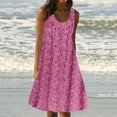 thumbnail image 2 of Edvintorg Summer Dresses for Women 2025 Beach Boho Sleeveless Vintage Floral Flowy Shirt Tank Sundresses Plus Size Casual Loose Vacation Dress, 2 of 5