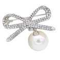 thumbnail image 4 of Sonducket Broche de perla con lazo, Pin de solapa esmaltado de imitación, joyería, broches de diamantes de imitación antivaciados para niñas, Type2 NO2, 4 of 6