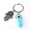 Turquoise, variant on Evil Eye Fatima Hamsa Hand Crystal Hexagon Pillar Key Ring Palm Keychain Pendant-Turquoise