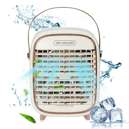 

Portable Air Conditioner Fan USB Rechargeable Mini Air Cooler Desk Fan 3-Speed Humidifier for Room Office and Outdoor