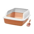 thumbnail image 3 of Cat with Litter Sifting Prevent Leakage High Sided Easy to Clean Heightening Splashing Removable Kitty Litter Tray Pink, 3 of 9