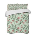 thumbnail image 2 of Spring Roses Botanical Twin Size Down Alternative Comforter, Lightweight Comforter Quilt Bedding Set with Pillow Shams Farmhouse Floral Green All Seasons Bed Comforter Duvet Insert 68"x86", 2 of 7