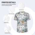 thumbnail image 4 of Daiia The World Map with Cartoon Animals Mens Baseball Jersey Button Down Shirts Short Sleeve Sports Uniforms-Large, 4 of 9
