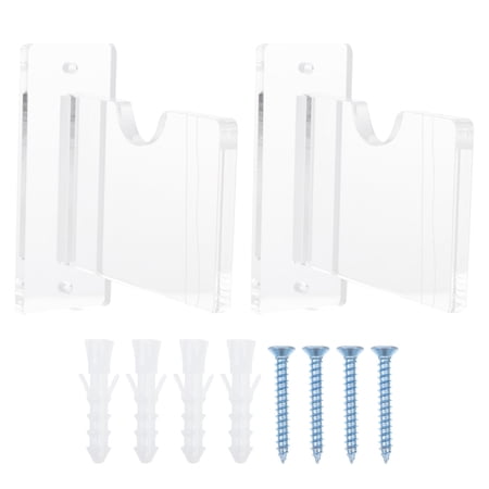 IDEANATEGRATE Wall Mounted Hockey Stick Organizer 1 Set Transparent for Hockey Sticks Holder Decorative Use