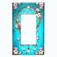 thumbnail image 5 of Metal Light Switch Plate Cover Beaded Feather Dreamcatcher Teal DRM005, 5 of 13