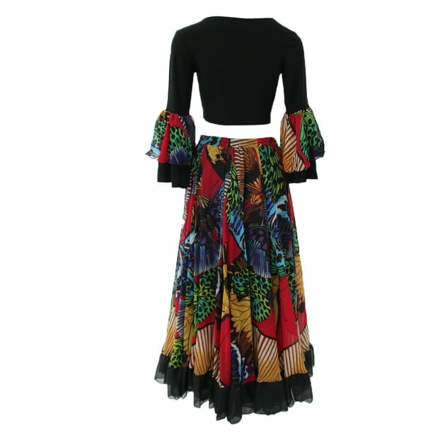 Falda gitana tribal Colcomx Estampado de mariposa talla única