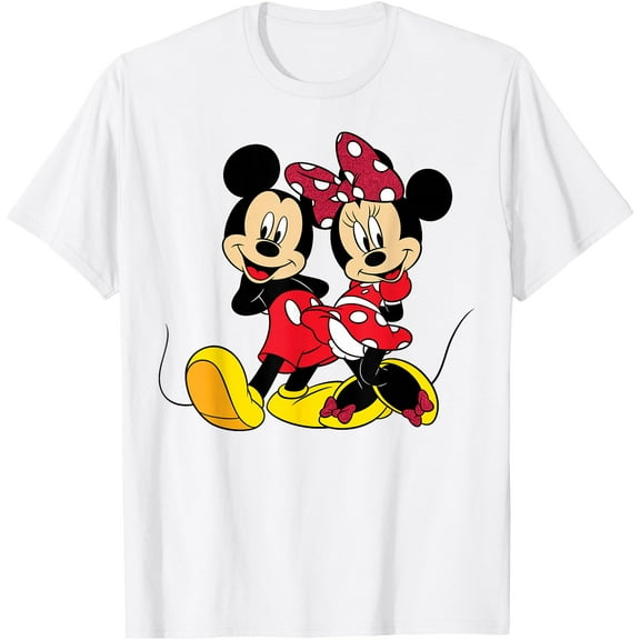 Mickey and Minnie Mouse DTG Print Unisex T-Shirt