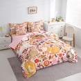 thumbnail image 2 of Feelyou Cat Animal Bedding Comforter Set 7-Piece, Pink Blossoms Full Bedding Set, 2 of 7