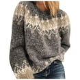 thumbnail image 1 of Zhanying Hauts de Noël Col Rond Chandail Rétro pour Femmes Chandail de Noël en Tricot Confortable pour Femmes, 1 of 6