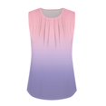 thumbnail image 3 of Tshirts Women Trendy Women's Summer Loose Vest Sleeveless Round Neck Pleated Casual Printed Top, 3 of 4