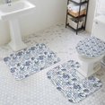 thumbnail image 3 of Summer Ocean Bathroom Rugs Set Blue Retro Conch Starfish Shell Non Slip Absorbent Soft Bath Mats 3 Piece Set with Bathroom Rug, U-Shaped Floor Mat, Toilet Seat Cover Large Size, 3 of 9