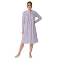 thumbnail image 4 of Aria Women’s Long Sleeve Stretch Velour 44" Sleepwear Nightgown, Sizes XS-5X, 4 of 6