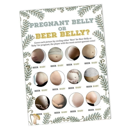 

InkdotpotPack of 30 Girl/BoyBabyShower Party Collection Baby Belly Or Beer Belly Game BabyShower Party Games Activities Decorations Fox ThemeParty Supplies-a