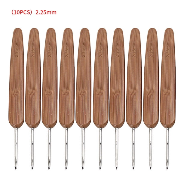 Ganchos de ganchillo, mango de bambú, agujas de coser, herramientas de bordado, una sola cabeza, 2,25 mm 10 Piezas Sweethay HA006418-08