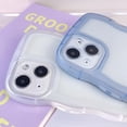 thumbnail image 4 of MYKOMI Compatible with iPhone 14 Clear Case,Fashion Cute Solid Color Curly Wave Frame Transparent Soft Silicone Anti-Scratch Shockproof Protective Slim Case for Women Girls, 4 of 7